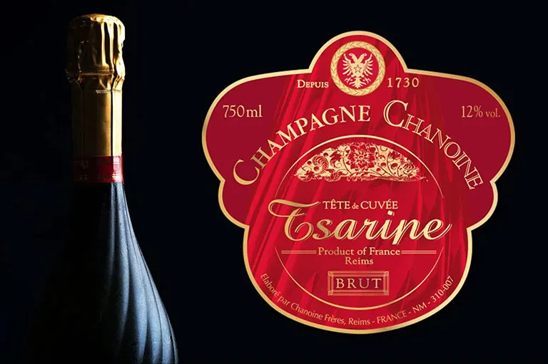 Relooking de l'étiquette Champagne Tsarine